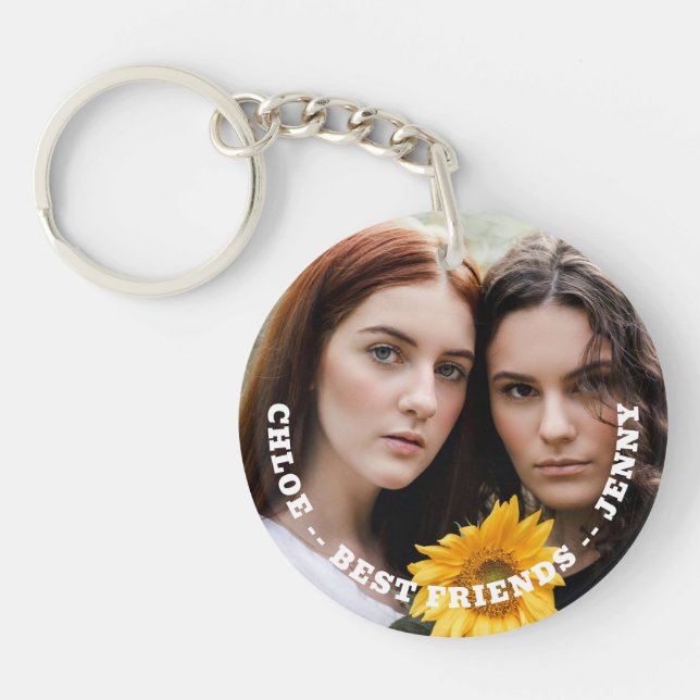 Best Friends Favourite Photo Personalised Key Ring (Front)
