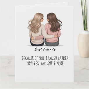 Best Friends Folded Card – Custom Back View BFF Fr