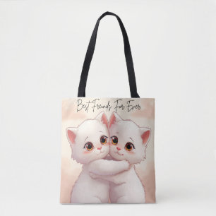 Best Friends For Ever Tote Bag - Cute Hugging Kawa