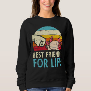 Best Friends For Life Axolotl Fist Bump Retro Boys Sweatshirt