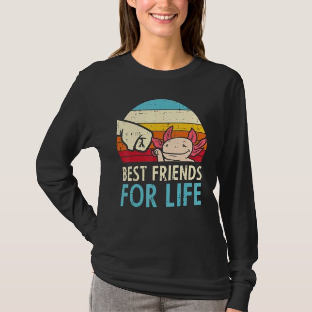 Best Friends For Life Axolotl Fist Bump Retro Boys T-Shirt (Front)