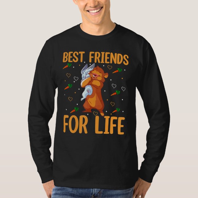 Best Friends For Life  Beaver And Bunny Egg Huntin T-Shirt (Front)