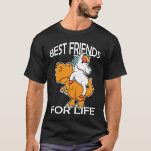 Best Friends for Life Dinosaur and Unicorn T-Shirt