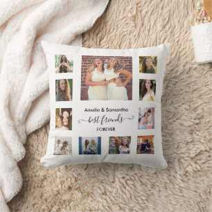 Best Friends Forever 11 Photo Collage BFF Cushion