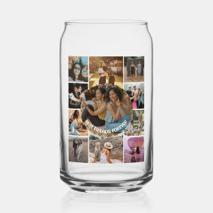 Best Friends Forever 11 Photo Collage Friendship Can Glass