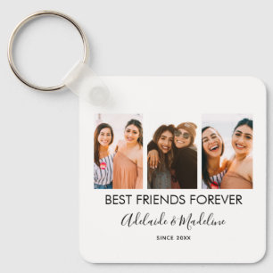Best Friends Forever 3 Photo Collage Gift Key Ring