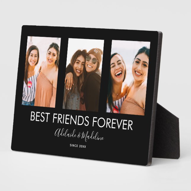 Best Friends Forever 3 Photo Collage Gift Plaque (Side)