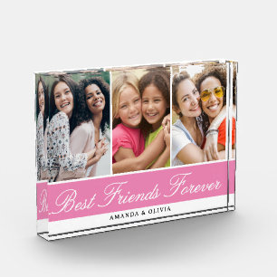 Best Friends Forever 3 Picture Collage Pink Photo Block