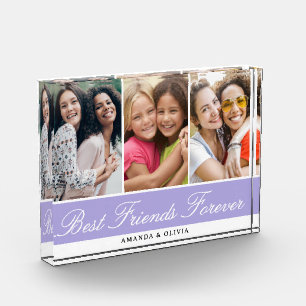 Best Friends Forever 3 Picture Collage Purple Photo Block