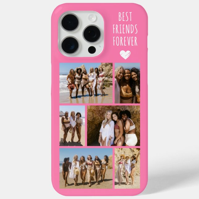 Best Friends Forever 6 Photo Pink Case-Mate iPhone Case (Back)