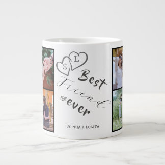Best Friends Forever 8-Photo Collage Speciality Mu Large Coffee Mug