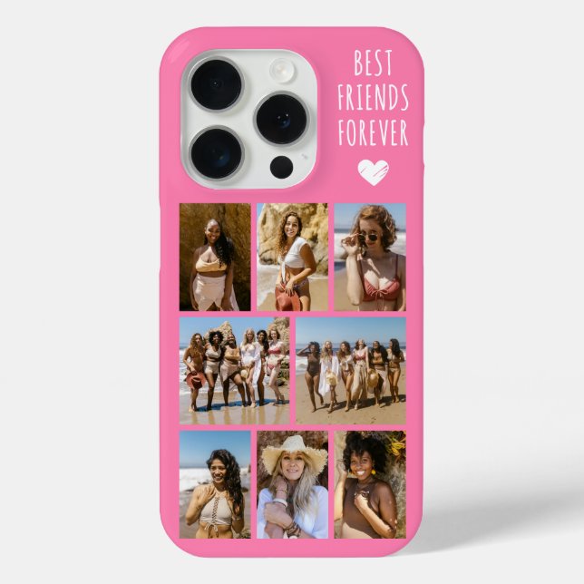 Best Friends Forever 8 Photo Pink Case-Mate iPhone Case (Back)
