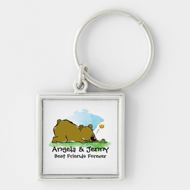 Best Friends Forever - Bear and Caterpilar Key Ring (Front)