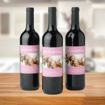 Best friends forever besties pink photo<br><div class="desc">A gift for your best friend(s) for birthdays,  Christmas or a special event. white text: Best Friends Forever,  written with a trendy hand lettered style script. Personalise and use your own horizontal photo and names. A chic pink background.</div>