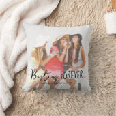 Best Friends Forever Besties White Photo Cushion (Blanket)