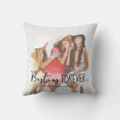 Best Friends Forever Besties White Photo Cushion (Back)