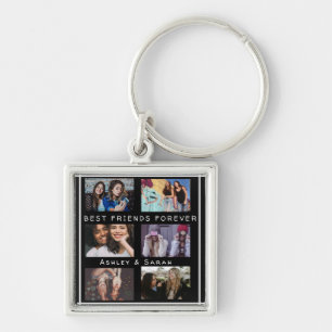 Best Friends Forever BFF Custom 6 Photo Collage Key Ring