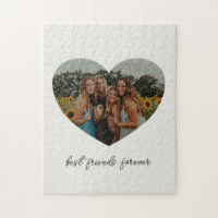 Best Friends Forever BFF Custom Heart Photo White