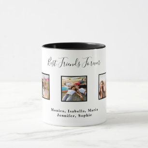 Best friends forever BFF custom photo names white Mug