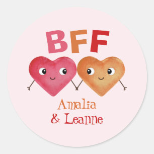Best Friends Forever BFF cute heart couple Sticker