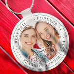 Best Friends Forever BFF Simple Modern Photo Key Ring<br><div class="desc">This simple and classic design is composed of serif typography and add a custom photo. "Best Friends Forever" circles the photo of your friends</div>