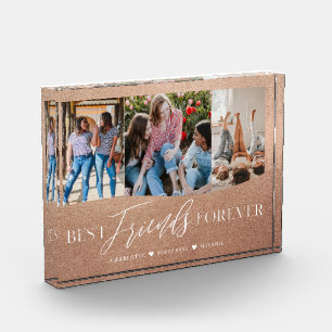 Best Friends Forever BFFs Photo Keepsake Rose Gold Block