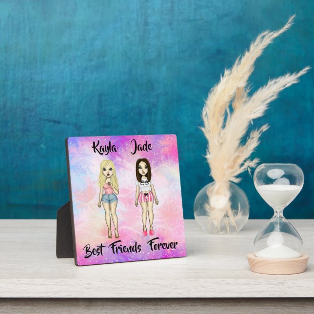 Best Friends Forever Blonde and Brunette Custom   Plaque (Insitu)