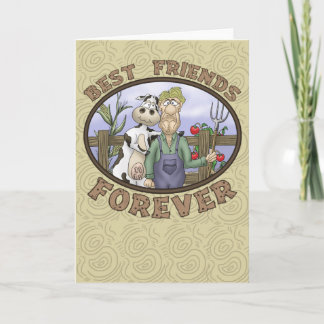 Best Friends Forever Card: Cow and Farmer Card