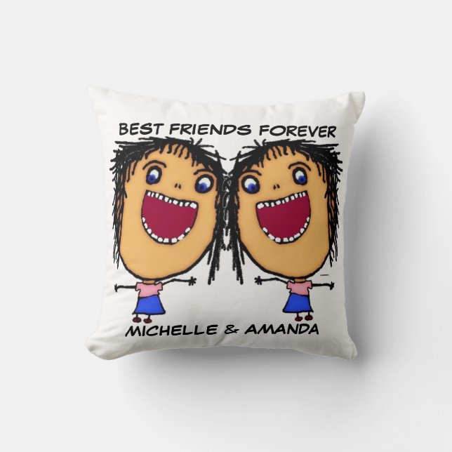Best Friends Forever Cartoon Cushion (Front)