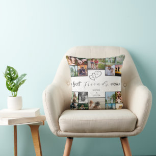  Best Friends Forever Custom 18-Photo Collage  Cushion