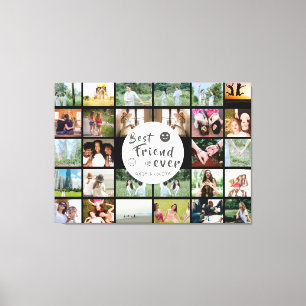Best Friends Forever Custom 28-Photo Collage   Canvas Print