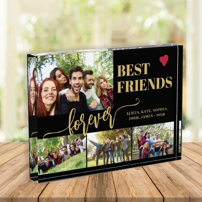 Best friends forever custom names collage  photo block (Creator Uploaded)