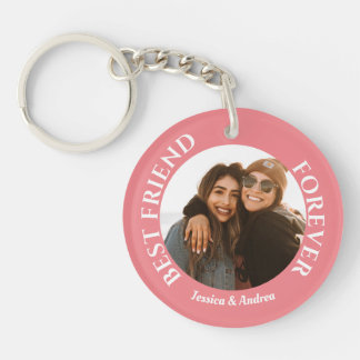 Best Friends Forever Custom Photo and Name Keycha Key Ring