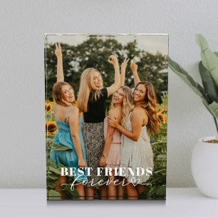 Best Friends Forever Custom White Script Photo Block