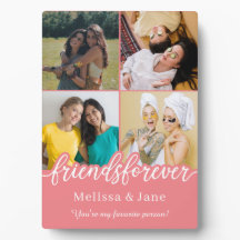 best friends forever cute 4 photos collage Pink