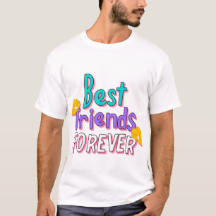 Best Friends Forever Cute Floral Typography. T-Shirt