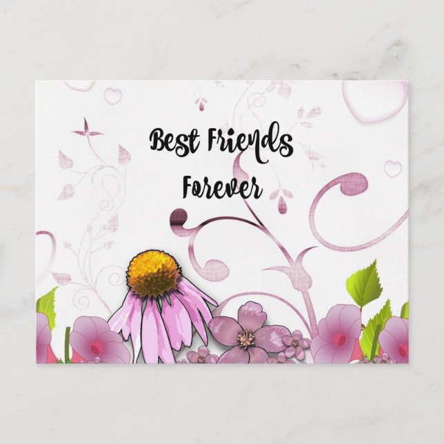 Best Friends Forever, Daisy Graphic Design Postcard (Front)