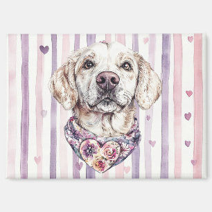 Best Friends Forever Dog Pink Purple Hearts Magnet