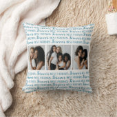 Best Friends Forever Friendship Photo Collage Cushion (Blanket)
