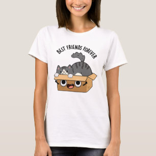 Best Friends Forever Funny Cat And Box Pun T-Shirt