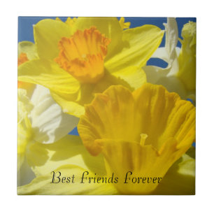 Best Friends Forever gifts Daffodil Flowers Tiles