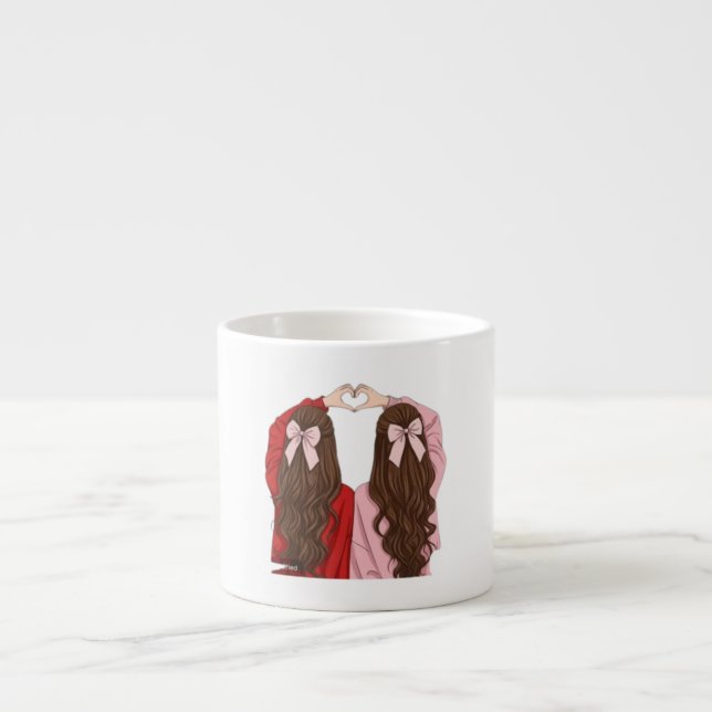 Best Friends Forever Heart Gesture Cute Coffee Mug (Front)