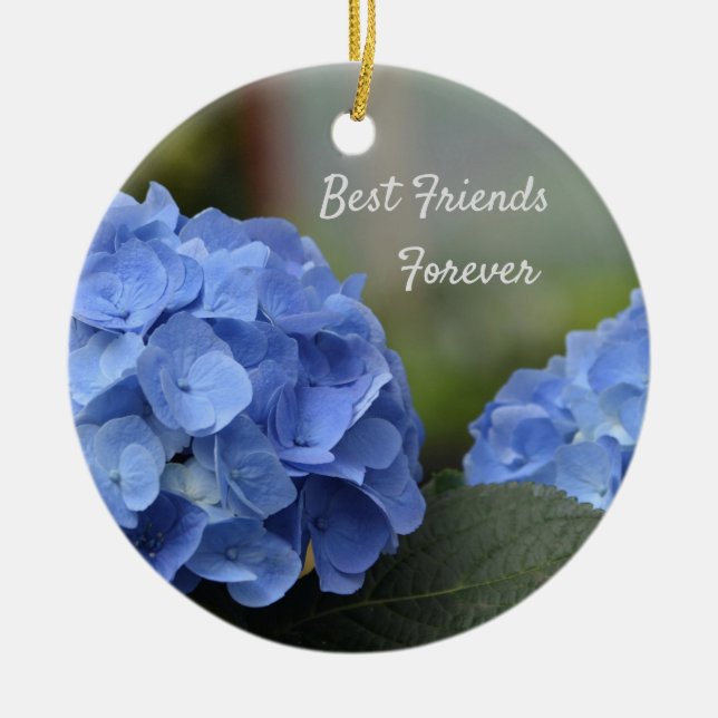 Best Friends Forever Hydrangeas Ceramic Tree Decoration (Front)