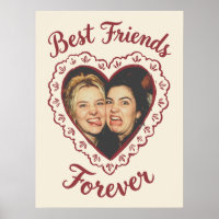 Best Friends Forever Lace Heart Photo Template