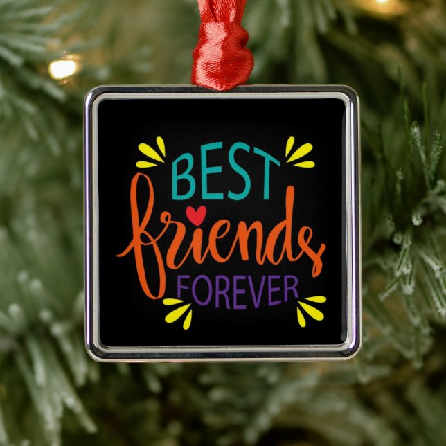 **BEST FRIENDS FOREVER** METAL ORNAMENT (Tree)