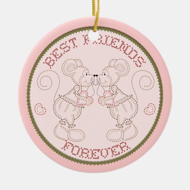Best Friends Forever Mice Ornament (Front)