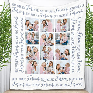 Best Friends Forever Modern 12 Photo Friendship Fleece Blanket