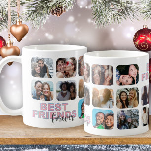 Best Friends Forever Modern 14 Photo Collage Coffee Mug