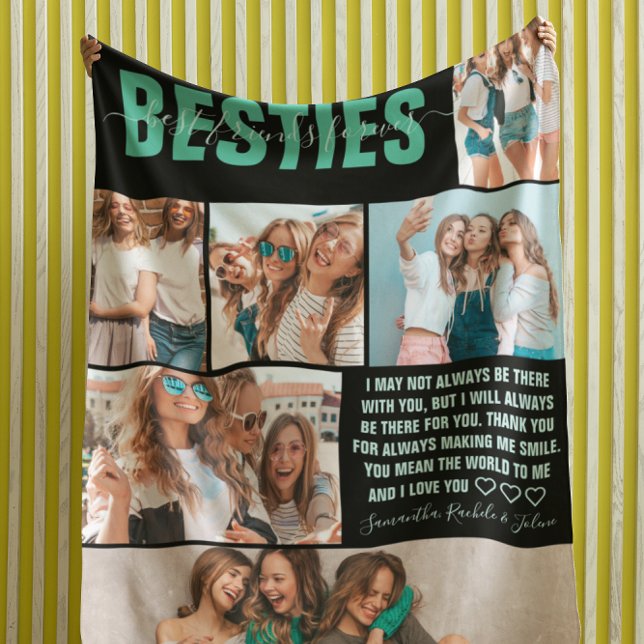 Best Friends Forever | Modern BFF 6 Photo Fleece Blanket (Creator Uploaded)