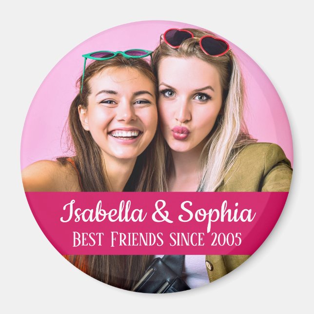 Best friends forever modern BFF photo Magnet (Front)